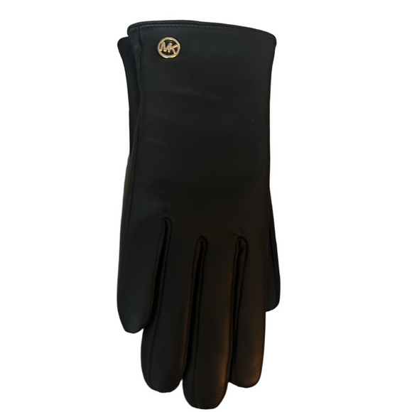 Michael Kors Genuine Leather Black Gloves Size Small NWT